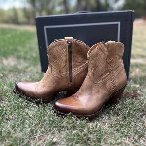 Lucchese Pearl Bone Bootie with Cross Stitch